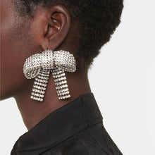 Load image into Gallery viewer, Bow-jour Rhinestone Earrings

