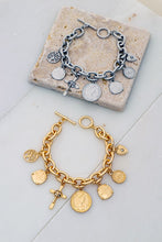Load image into Gallery viewer, Brenda Coin And Cross Charm Bracelet
