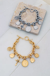 Brenda Coin And Cross Charm Bracelet