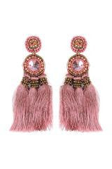 Rosiland Rose Tassel Earrings