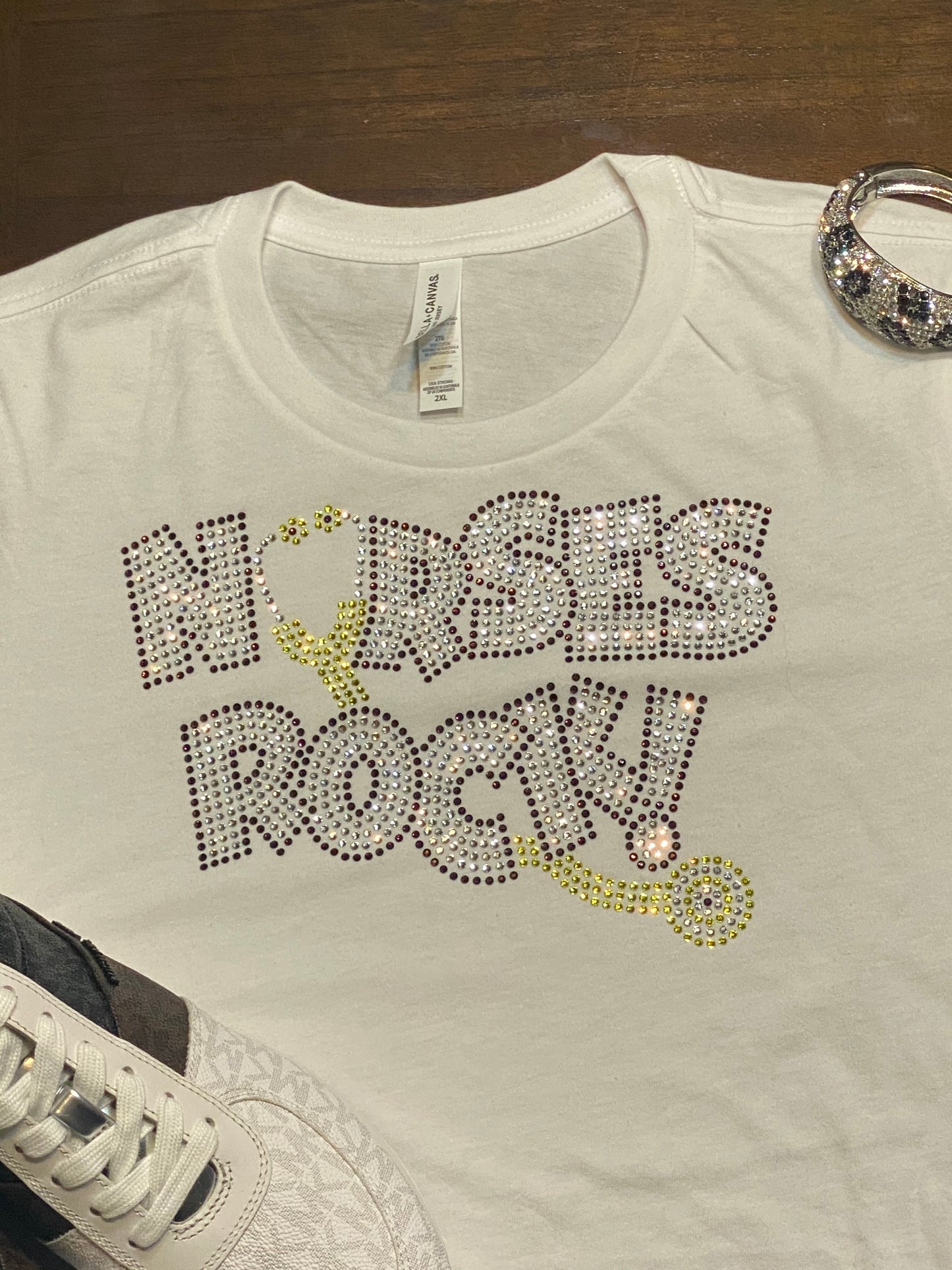 Nurse Rock Stethoscope Rhinestone T-Shirt