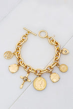 Load image into Gallery viewer, Brenda Coin And Cross Charm Bracelet
