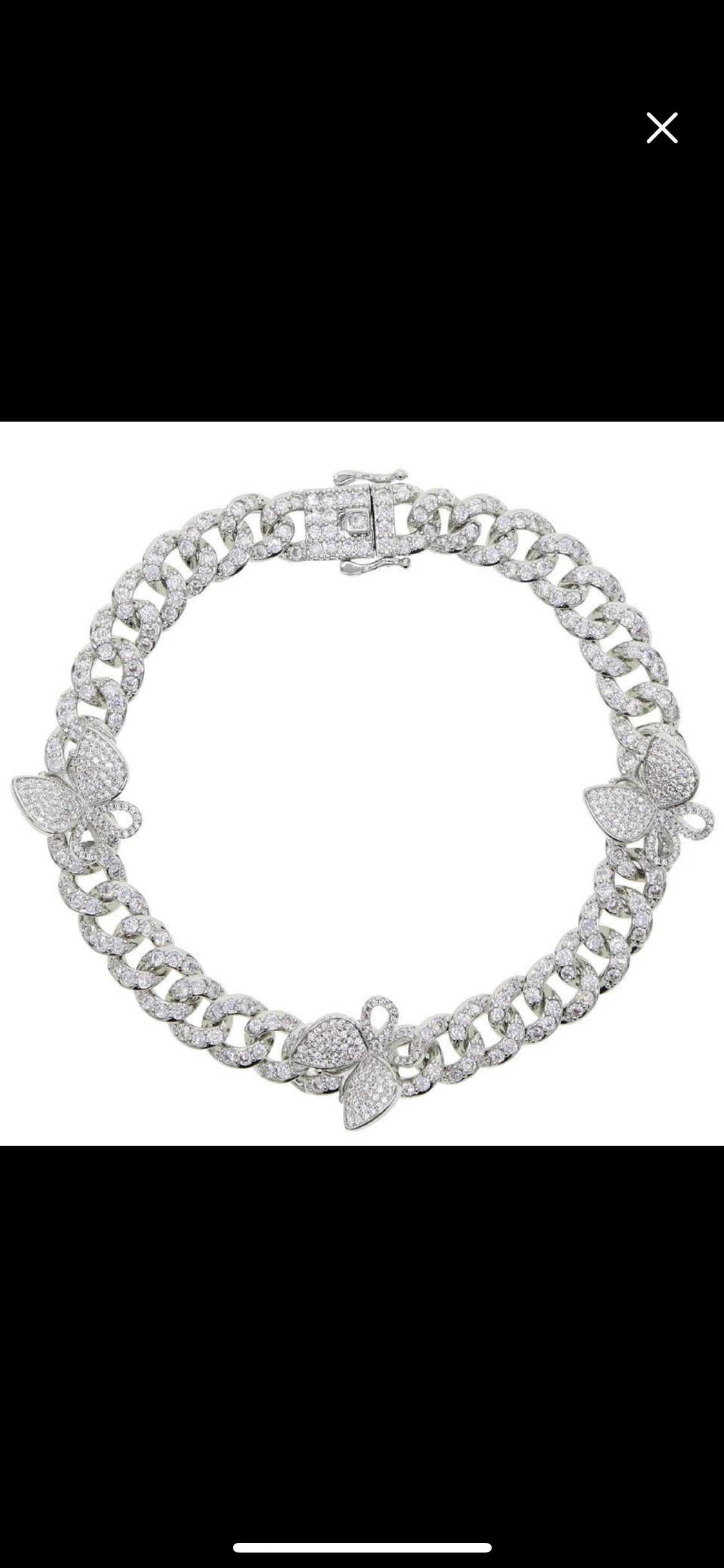 Butterfly Cuban Link Ankle Bracelet