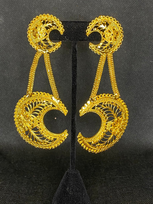 Royal Moon - 22KT Gold Plated Earrings