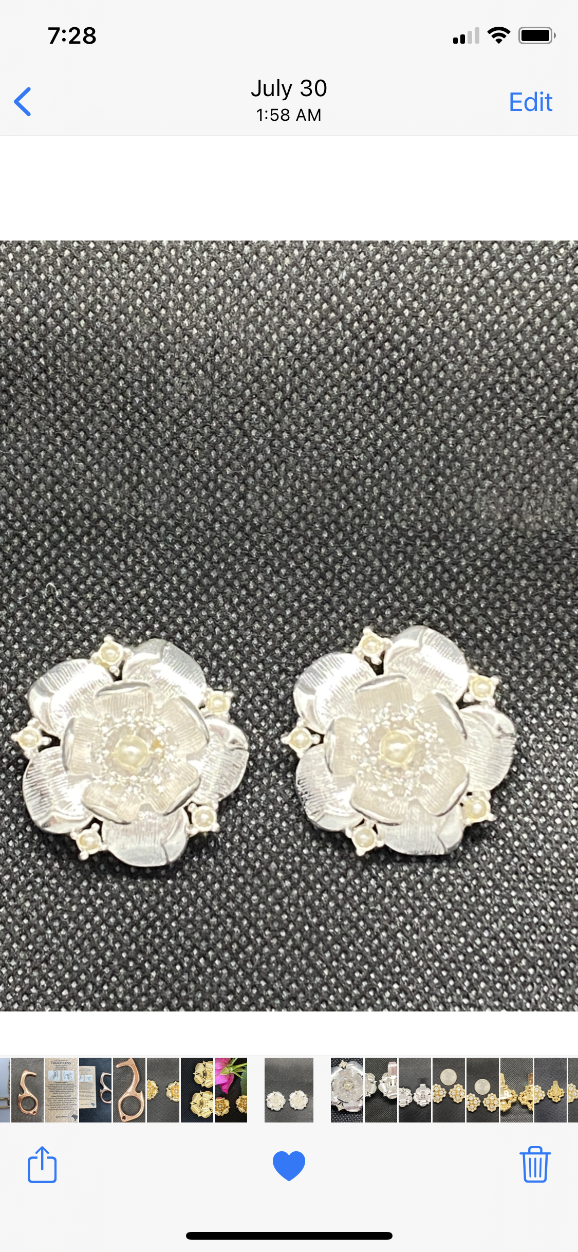 Rosette Silver Shoe Clips