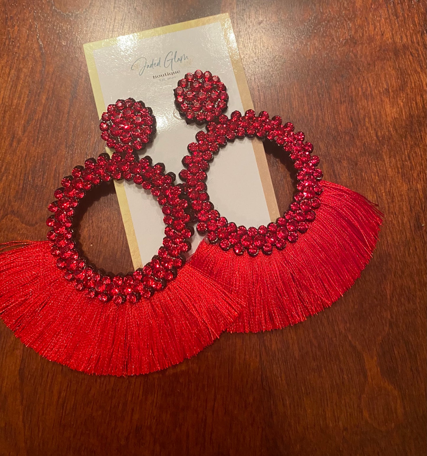 Sassy -  Fringed Rhinestone Hoops