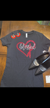 Load image into Gallery viewer, Blessed Rhinestone T-shirt
