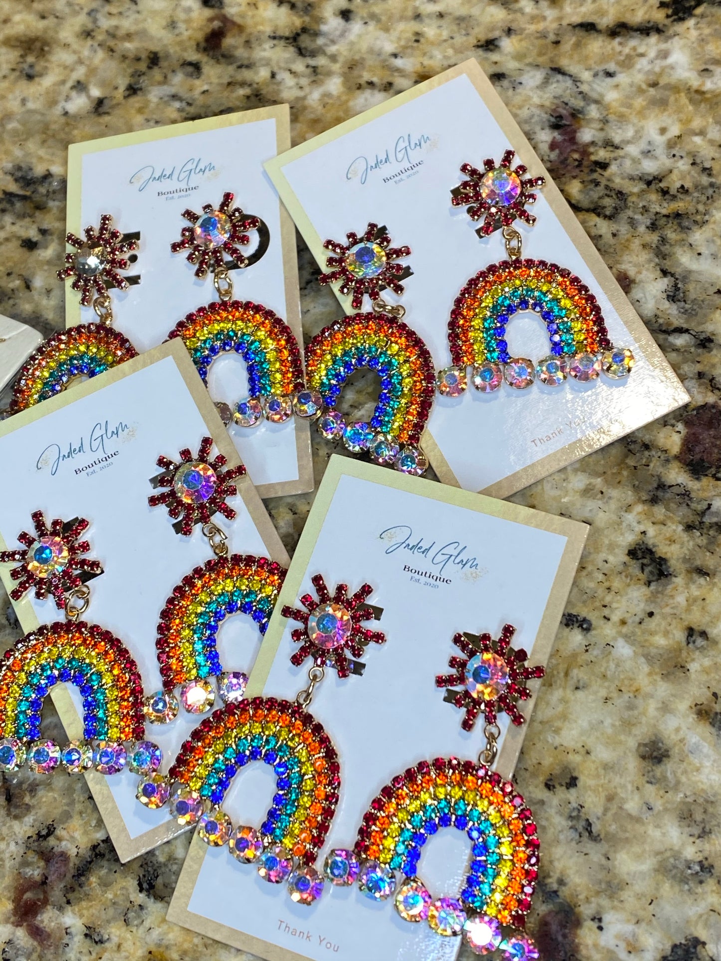 Over The Rainbow Rhinestone Earrings