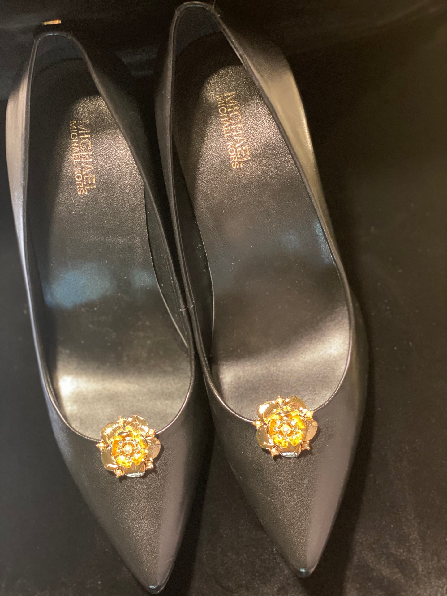 Rosette Gold Shoe Clips