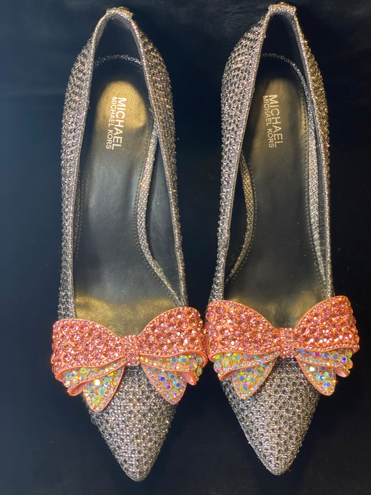 Glamour Bow Shoe Clips in Pink