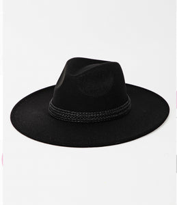 Rache Leather Trimmed Fedora