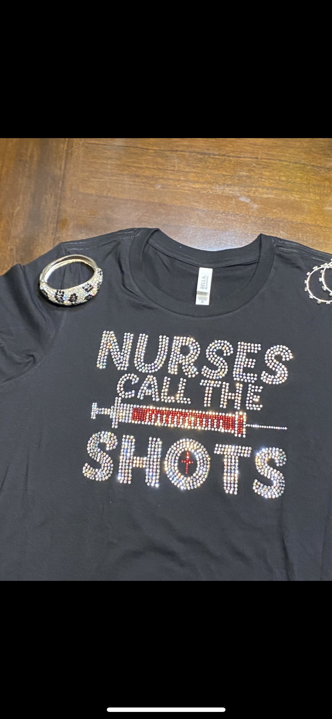 Nurses Call The Shots Bling T-Shirt