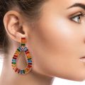 Zea-Multi Color Baguette Rhinestone Earrings