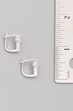 Precious-Sterling Silver Cross Earrings